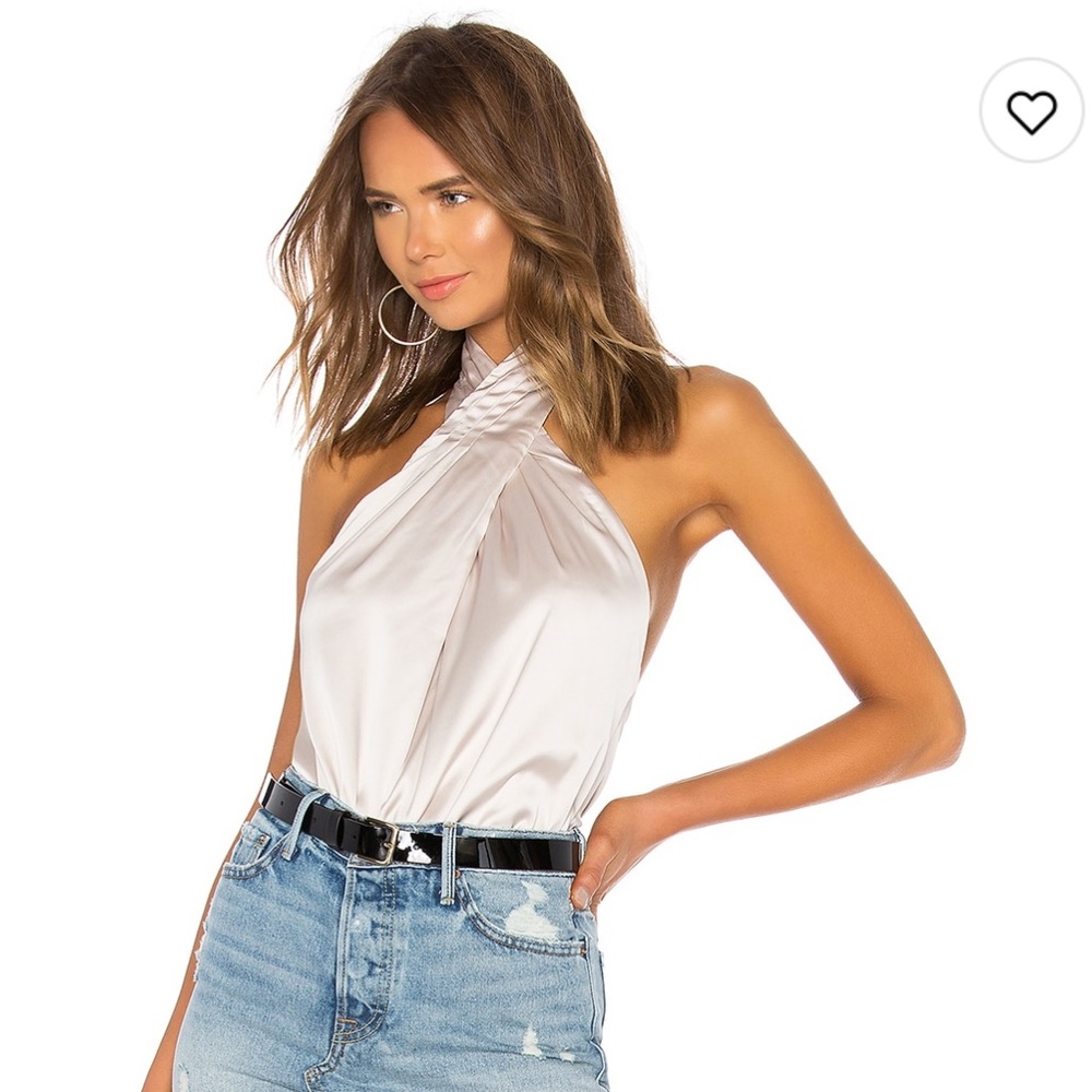 Superdown amerie pleated halter top